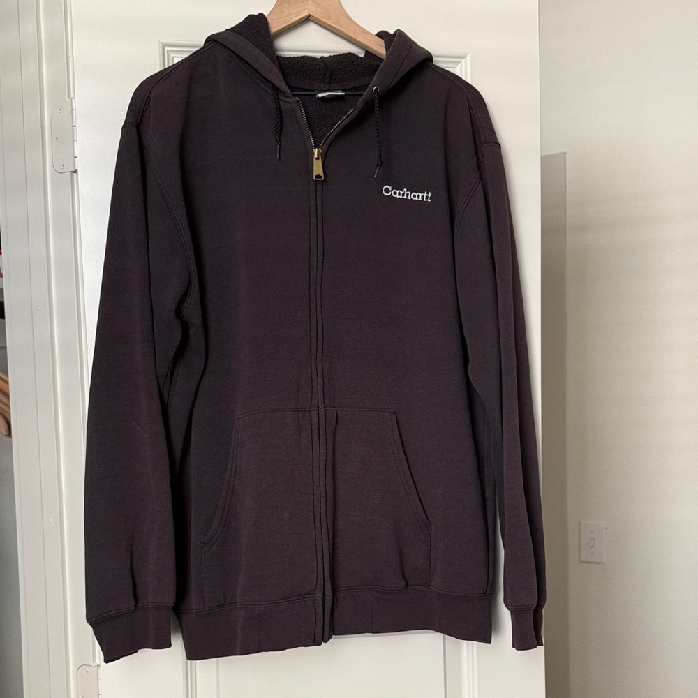 Y2K Vintage Men’s Carhartt Midweight Hooded Zip-Front Sweatshirt size Large